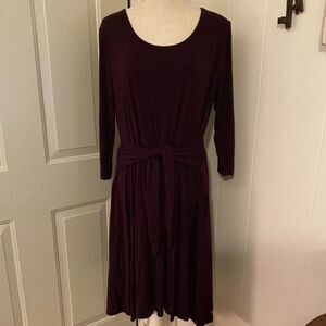 Matilda Jane Dark Burgundy/Plum 3/4 Sleeve Midi Dress Size XL